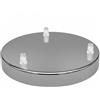 DC VOLTAGE Rosone da soffitto in metallo, 3 uscite multiple, Ø 200 mm. Perfetto per lampade a sospensione, offre soluzioni di illuminazione moderne, personalizzabili ed eleganti. (cromo)