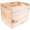 Creative Deco Cassetta Naturale per Scaffale Kallax, 33 x 37 x 33 cm | In legno naturale, con maniglie, compatibile con scaffali Kallax, cubo portaoggetti salvaspazio per armadio