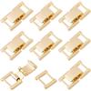 DICOSMETIC 10 pezzi di chiusura pieghevole per gioielli placcato oro 24 K, clip di estensione per braccialetti in ottone, piccole clip di estensione per la creazione di gioielli fai da te