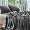Gezu Lenzuolo con angoli in bambù lusso 180x200cm antracite grigio morbido Lyocell Tencel ipoallergenico termoregolatore lenzuolo con angoli lenzuolo estivo per fino a 30cm di materasso