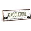 TypeStoff Targa in legno con frase - QUI VIVE UN CACCIATORE - in stile vintage con citazione, ideale come regalo e decorazione - HS-00518-IT