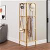 [en.casa] Appendiabiti Angolare 2 Pannelli a Griglia con 12 Ganci Porta Abiti Appendiabiti Autoportante Regolabile in Angolazione 165,5 x 92 x 8 cm Bambù Naturale