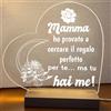 Generic Lampada led personalizzata, Luce notturna decorativa, Lampada notturna a led, base in legno e cavo usb. IDEA REGALO, MAMMA, Papà, NONNA,NONNI, (MAMMA HAI ME)