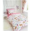HOMEMAKER BEDDING Set copripiumino per bambine con motivo cavallo e tendine disponibili separatamente (set copripiumino per letto singolo)