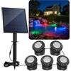 T-SUN Luci solari per laghetto, sommergibile con 5 lampade, 6 LED, faretto per paesaggio, luci subacquee IP68, impermeabile, anfibia, per giardino, esterno