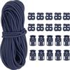 PATIKIL Fermacavo a Molla Plastica 16 Iarde e 10pz Fermacorda a Foro Singolo e 10pz Fermacorda a Molla a Doppio Foro per Paracord, Lacci Scarpe, Abbigliamento, Zaini, Borse, Blu Scuro