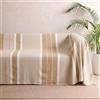 MOMOMUS Telo Multiuso, Copriletto Singolo Estivo, 170 x 260 cm, Beige | Copriletto estivo a righe tessute per letti 80-105 cm; anche come telo copridivano 2-3 posti
