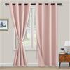 XWZO, tende oscuranti con occhielli, 2 pezzi, tende con raccoglitore, tende non trasparenti per camera da letto, soggiorno, ufficio, 200x140 cm, rosa chiaro