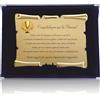 ATS Incisione Targhe & Timbri Targa Pensione con Pergamena in Cofanetto Velluto - Idea Regalo Pensionamento - Targa Celebrativa con Dedica - Ricordo Elegante per Collega, Amico o Familiare (Blu, Dedica Elegante)