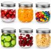 Alitree 6pcs Vasetti Vetro, 250 ml Mason Jar Barattoli Vetro con Coperchi, per marmellate fatte in casa, fiocchi d'avena durante la notte, conservazione, conservazione, fermentazione di alimenti