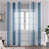 MIULEE Set di 2 tende trasparenti in voile, per soggiorno e camera da letto, motivo a righe, 140 x 245 cm