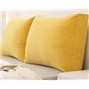 Generico Grande Cuscino da Lettura Testata Letto Velluto a Coste, Schienale Supporto Lombare per Divano Letto Castello, Cuscino Cuneo Sfoderabile Lavabile, Arredo Adulti(Giallo,60x55cm 1pc)