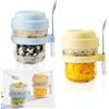 mongtsamz Overnight Oats Jar 2 Pezzi, Contenitori Vetro per Alimenti con Coperchio e Cucchiaio, 440ml Meal Prep Contenitore Vasetti per Yogurt Riutilizzabile, per Avena, Vasetti per Budini, Insalate, Marmellate
