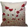 HGOD DESIGNS Fodera per Cuscino con Bellissimo Fiore di Papavero Rosso, Fodera per Cuscino Decorativa per Uomini/Donne per Soggiorno, Camera da Letto, Divano, Sedia 45x45cm Cuscino 18x18 Pollici