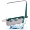 VIDSTW Porta Spugne Lavello Cucina 32-38CM Scalabile Porta Spugna Cucina Lavello Organizer Lavello Cucina Portaspugne per Lavello Cucina Porta Spugne Cucina per Disporre Stracci Spugne (Verde)