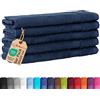 BaSaTex Set di 5 asciugamani in spugna per ospiti, 30 x 50 cm, in 100% cotone, Made in Green, colore: Navy
