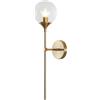 KCO Lighting - Lampada da Parete Moderna, Globo in Vetro con Lampada da Parete in Oro a Braccio Lungo, Applique da Comodino in Oro,per Camera da Letto Corridoio Soggiorno(Vetro Trasparente)