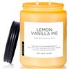 M&SENSE Candela Profumata Torta Limone e Vaniglia, 550g Cera di Soia Naturale a Due Stoppini, 110 Ore di Combustione, Regalo Aromaterapia per Bagno e Soggiorno, Sollievo dallo Stress per Uomo Donna