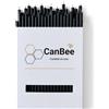 CanBee Candele di cera 40 Candele Sottili Nere in Cera d'Api Naturale 21 cm x 6,5 mm - Lunga Durata, Combustione Pulita Senza Fumo - Ideali per Rituali, Meditazione e Yoga - CanBee