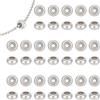 UNICRAFTALE Circa 50 pezzi 8mm Rondella Tappo Perline in Acciaio Inox Slider Perline con Gomma Interno 2mm Foro Perla Trova per la fabbricazione di Gioielli, Colore Inox