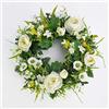 artplants.de Ghirlanda Estiva Artificiale con ranuncoli, pratoline, Crema, Ø 25cm - Estate Fiori/Corona Decorativa