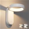 Klighten Applique da Parete Interno 3000K/4000K con interruttore 5W Bianco | Alluminio, 330° Orientabile, Lampada da Parete Led Interno, per Scale Soggiorno, Bianco caldo/Bianco neutro