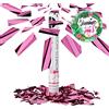 Relaxdays Set da 5 Cannoni Sparacoriandoli Rosa, 40 cm, Addio al Nubilato, Compleanni, Carnevale, Feste