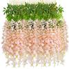 JOFONY 12 ghirlande di glicine artificiali, fiori artificiali, fiori di seta, per giardino, matrimoni, decorazioni per feste