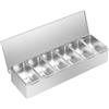 Endingfuny 6 griglie portaspezie in acciaio inox, contenitore per ingredienti con 6 scomparti per la pulizia estraibili, contenitore per insalata a buffet, Gastro Pizza