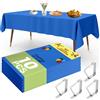 YSOOUA Tovaglia Usa e Getta 10 pezzi Tovaglie Blu 137 x 274 cm Tovaglia Antimacchia con Fermatovaglia per Tavolo da Buffet, Feste, Cena, Matrimonio, Anniversario e Altro