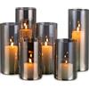 Hewory Photophore Vetro Deco Nero: 6 pezzi Photophore Outdoor Grande Cilindro di Vetro per Candele Portacandele Decorazione Tavolo Soggiorno Moderno - Bicchieri Candela Vetro Portacandele 14/19/24cm