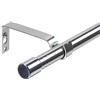 Harrms Bastone per tende con occhielli, asta per tenda in voile da 16 mm, colore argento, 76-158 cm, asta per tenda da finestra in metallo estensibile in acciaio inossidabile, con staffe regolabili