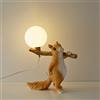 LOGT Lampada Da Tavolo Scoiattolo, Comodino Creativa Per Bambini, Da Notte LED, Paralume Lunare Stampato in 3D, Per Studio E Decorazione Soggiorno G9