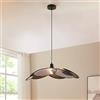 lux.pro Lampadario a Sospensione con Paralume in Tessuto a Forma di Fiore per Lampadina E27 Lampada da Soffitto Elegante per Soggiorno Sala - Nero