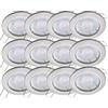 Oktaplex lighting Sedan Set di 12 faretti LED - 3 livelli dimmerabili - 4,8 W 3000K 230V 380lm bianco caldo 110° - Spot in acciaio inox spazzolato, dimensione foro 60-70 mm