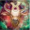 DCIDBEI Diamond Painting 40x40 cm Diamond Painting Toro Segno Zodiacale Diamond Painting Segni Zodiacali Diamond Painting Costellazione del Toro Diamond Painting Fluorescente Puzzle con Perline