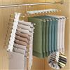MZJAUVF 9 in 1 Grucce Pantaloni, 2 Pezzo Grucce Pantaloni Salvaspazio, Antiscivolo Appendini Armadio, Appendini Pantaloni Magici, Appendini Portatili Multifunzionali per Jeans, Sciarpa