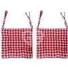 GBiancheria Cuscini Sedie Quadretto Rosso 40x40cm con laccetti e morbida imbottitura confortevole 6 Cm Made in Italy (2)