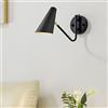 Winlams Applique Da Parete A Led Moderna Oscillante Regolabile A Braccio Lungo Interruttore Da Parete Per Interni Illuminazione Da Comodino Per La Casa Applique Da Parete Decorativa (Nero)