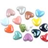 Anevous 20 perline a forma di cuore in ceramica, 14 mm, da infilare per bracciali, perline in ceramica, perline intermedie in porcellana, per fai da te, collane, orecchini, artigianato, colori misti