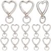 SUNNYCLUE 30 pz. CHISusura A Moschettone A Forma di Cuore Fermagli Ad Artiglio in Argento Ganci di Fissaggio A Forma di Cuore in Lega di Metlega estremità Girevoli Curve Cordino A Scatto CHISusur