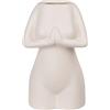 MIJOMA Mini vaso decorativo in ceramica dal design del corpo delle donne, elegante decorazione per la casa, adatto a qualsiasi stile di arredamento, corpo delle donne, 18 cm, bianco