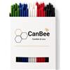 CanBee Candele di cera 40 Candele Sottili Multicolore in Cera d'Api Naturale 21 cm x 6,5 mm - Lunga Durata, Combustione Pulita Senza Fumo - Ideali per Rituali, Meditazione e Yoga - CanBee