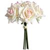 ABCWARRT 2 Mazzi Real Touch Rose Decorazione della Casa Fiori Artificiali Bouquet 5 Bastoncini/Pacchetto Rosa Rosa Bouquet Stile di Nozze Room Decor Forniture (Bianco Latte)