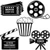 Generico Decorazione Murale Vintage 5 Pezzi per Arredamento della Sala Cinema e Accessori Home Theater
