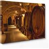 ConKrea QUADRO SU TELA CANVAS - INTELAIATO - PRONTO DA APPENDERE - Botti di Vino in Rovere - Cantina - 30x40cm - Senza Cornice - (cod.2778)