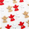 Logbuch-Verlag decorazione da tavolo 24 pezzi a forma di angeli custodi con cuore marrone chiaro decorare tavoli matrimonio comunione battesimo decorazioni set legno festa Natale Avvento