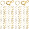 Beebeecraft 50 Pezzi con Chiusura Ad Anello A Molla Placcata in Oro 18K Piccola Chiusura A Molla per Collana e Bracciale Connettore con Anelli di Congiunzione Aperti per La Creazione di Gioielli