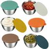 Rainway 6 contenitori per condimenti in acciaio inox, da 80 ml, con coperchio in silicone, per snack e spezie, salsa e insalata