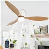 GWYAJTU Grande 100cm Lampadario Con Ventilatore Da Soffitto E Telecomando Ventola Soffitto Con Luce DC Reversibile Silenzioso LED Tre Colori Plafoniera Con Ventilatore Da Soffitto Per Salotto-C||42in